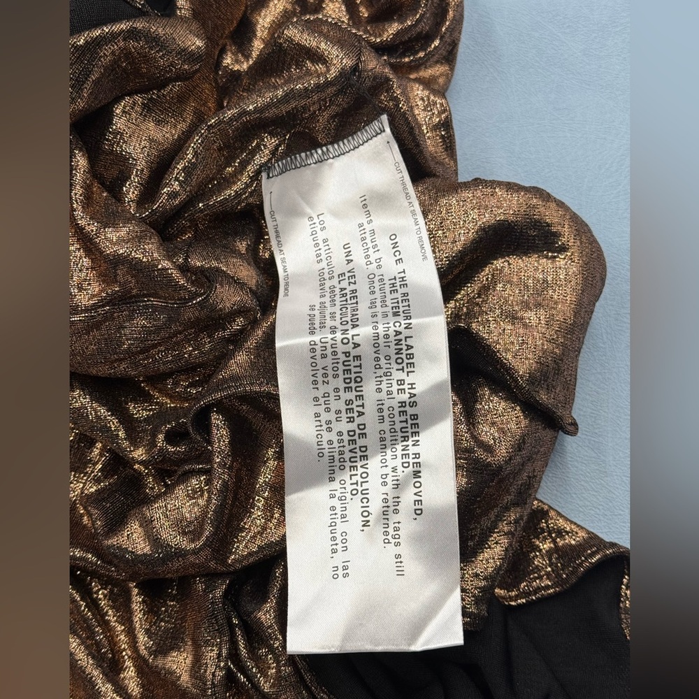 🆕 DRESS THE POPULATION 🧿 NWT Arden Fit and Flare Mini Dress, Brown Bronze Sz M - Picture 17 of 17